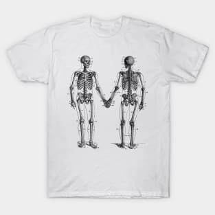 Skeletons Holding Hands T-Shirt